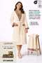 2-Piece Leopard Patterned Women's Bathrobe Set %100 Cotton Certified and Coffee Cream 2-Piece Hand and Face Towels - 2