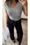 Women's Baby Blue Crew Neck Cotton Pack Soft Basic Blouse - 3