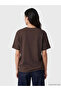 Lcw Vision Brown Crew Neck Printed Oversize Women's T-Shirt - 3