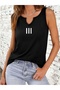 Women's Mix Printed Half V-Neck Sleeveless Regular Fit Comfortable T-Shirt