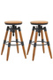Bar stools, 2 pcs., solid fir wood