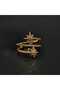 Double Star Ring – Gold Tone with Sparkling Stones | Adjustable Celestial Fashion Jewelry for Women - 4