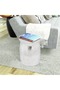 Hammered aluminum chair/side table, silver - 2