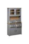 High sideboard, gray, 93x40.5x180 cm, solid pine wood, Panama range - 2