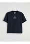 Giyçık Store Navy Blue Crew Neck Printed Unisex Sports T-Shirt - 8