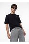 Black Crew Neck Printed Unisex Sports T-Shirt - 7
