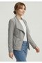 Women's Gray Suede Textured Blazer Jacket Casual and Daily Office Style - 6