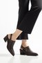 Bitter Brown Matte Leather Buckled Pin Detail Closed Front Open Back Western Cowboy Sandals Shoes - 6