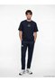 Giyçık Store Navy Blue Crew Neck Printed Unisex Sports T-Shirt - 2