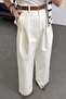 Ecru Pleated Palazzo Pants 1609 - 4