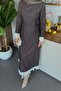 Lace-Detail Denim Dress Brown - 2