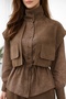 Women's Oversized Pocketed Vest Set Shirt Trousers Set Sb0002 - 4