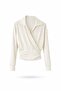 Cream Polo Collar Double-Breasted Blouse 17483