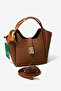 Women's Hand and Shoulder Strap with Scarf Accessory Bag - 5