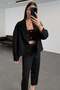 Black Single Button Regular Cut Jacket 17534 - 3
