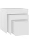 Stackable coffee tables, 3 pcs., white, chipboard - 2