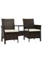 2-seater garden sofa with table & stools, brown, polyrattan - 3