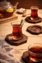 Set of 2 Natural Wooden Coasters Walnut Color Stylish Presentation Plate - 3