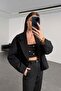 Black Single Button Regular Cut Jacket 17534 - 5