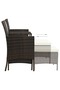 2-seater garden sofa with table & stools, brown, polyrattan - 5