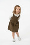 Girl's Lace Collared Corded Fabric Velvet Gilet and Long Sleeve Sweat Set - 2