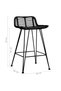Bar stools, 2 pcs., black, rattan - 7
