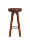 Bar stools, 2 pcs., Genuine Leather & solid acacia wood - 3