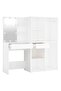 LED dressing table with 2 cabinets, white, engineered wood - 3