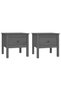 Side tables, 2 pcs., grey, 50x50x49 cm, solid pine wood - 2