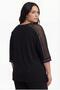 Women's Plus Size Tulle Black Blouse with Stone Detail - 6