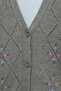 Lace-Like Knit Floral Embroidered Buttoned Knitwear Cardigan - Earthy - 6