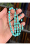 Blue Turquoise Color Crimped Amber Beads Cut Rosary Beads Size 8 X 11 mm - 4