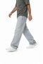Men’s Baggy Fit Sand Wash Blue Jeans – Mid Rise Vintage Relaxed Denim - 7