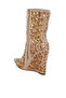 Women Diamante Slim Wedge Heel Boots in Beige - 3