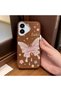 iPhone 16 Compatible Beautiful Butterfly Patterned Leather Textured Phone Case - 2