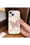 iPhone 14 Plus/15 Plus Compatible Beautiful Butterfly Patterned Leather Textured Phone Case - 2