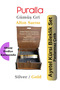 Ayetel Kürsi Steel Adjustable Bracelet Set with Wooden Box - Silver Gray and Gold Yellow - 3