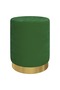 Round storage stool, green, Velvet - 2