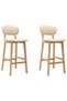 Bar stools, 2 pcs., cream, fabric