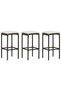Bar stools with cushions, 3 pcs., brown, polyrattan