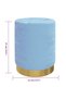 Round storage stool, light blue, Velvet - 6