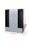 Dulap modular cu 18 compartimente alb și negru 37x146x180,5 cm - 7