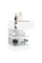 Bedside table, high-gloss white, 40x35x65 cm, chipboard - 3