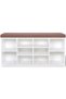 242554 Shoe Storage Bench 10 Compartments White - 3