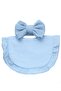 - Ava Small Ribbon Headband & Baby Bib Set - Baby Blue