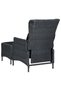 Folding garden chair with stool, dark grey, polyrattan - 5