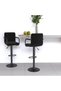 Bar stools, 2 pcs., black, fabric