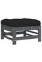 Garden stools with cushions, 2 pcs., grey, solid pine wood - 3