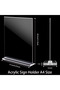 Acrylic Sign Holder A4, 2Pack Durable Clear Double-Sided Display Stand Premium, Menu & Ad Frame - 3