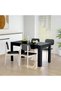 Kitchen table, black, 140x74.5x76 cm, chipboard